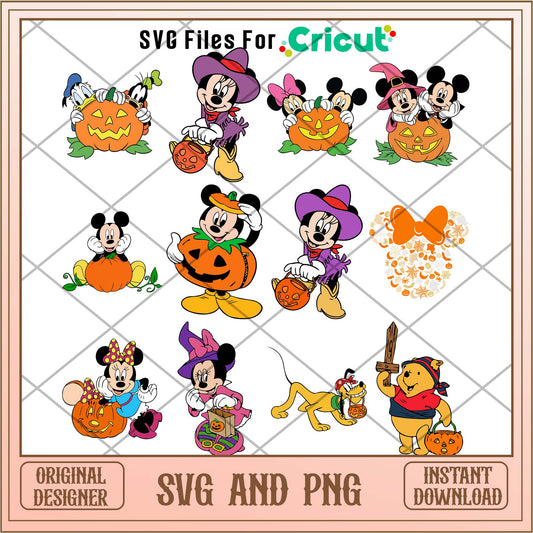 Disney Halloween pumpkin svg bundle