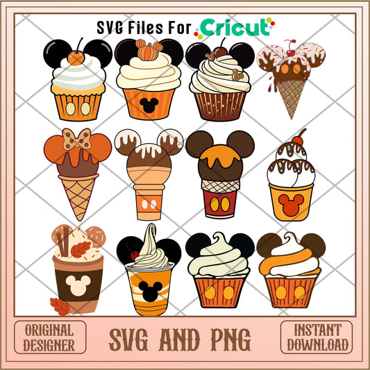 Disney Halloween cupcakes svg bundle