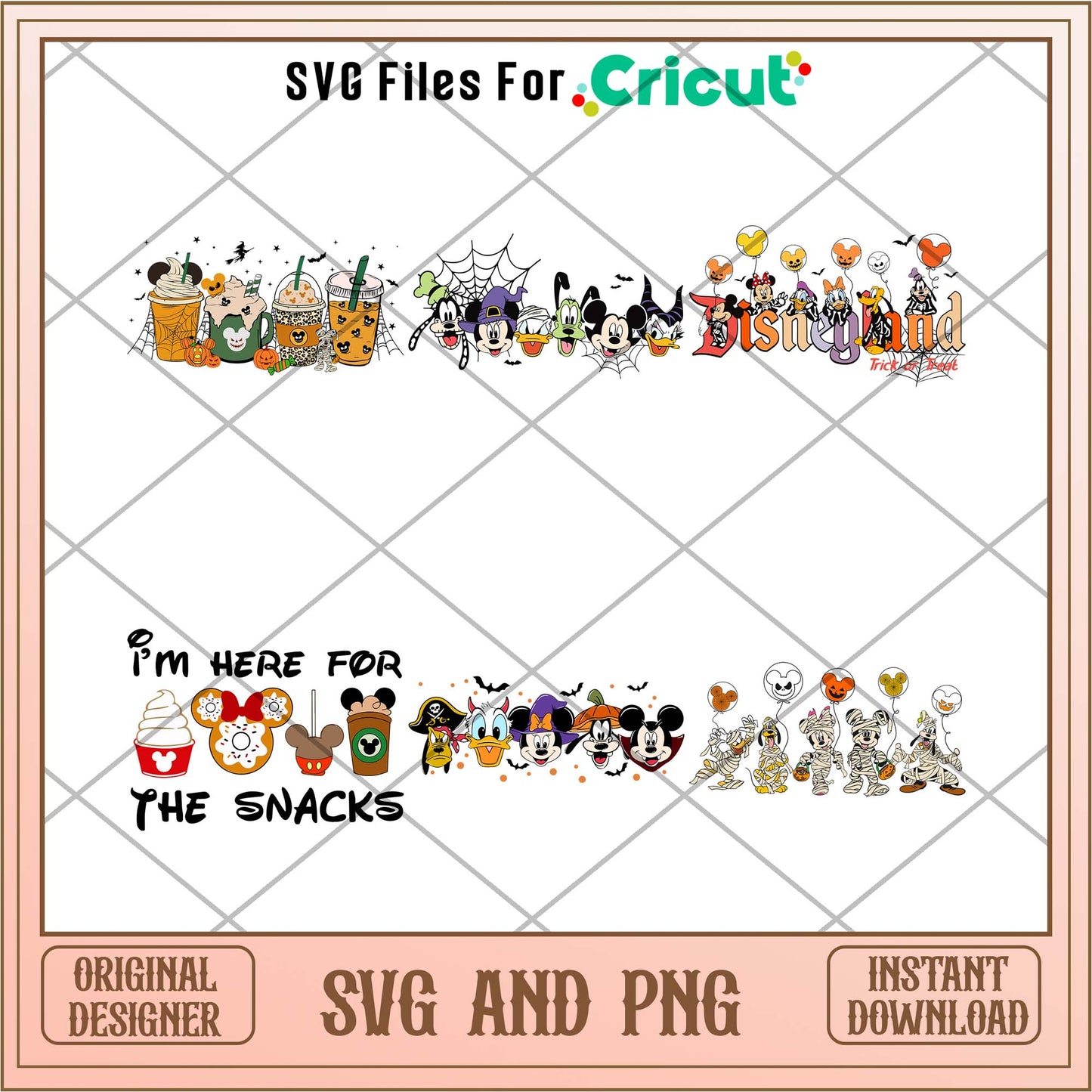 Disney Halloween here's for the snacks svg bundle