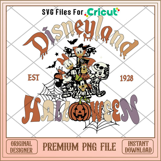 Disneyland 1928 halloween png, Disney characters png, Digital Download