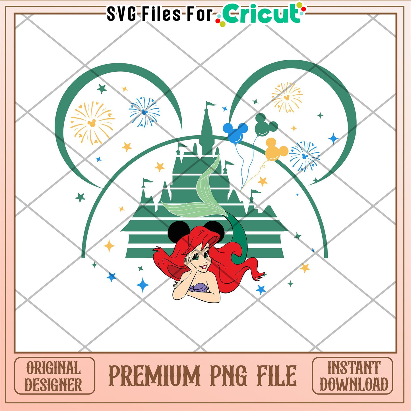 Disneyland Ariel PNG Sublimation