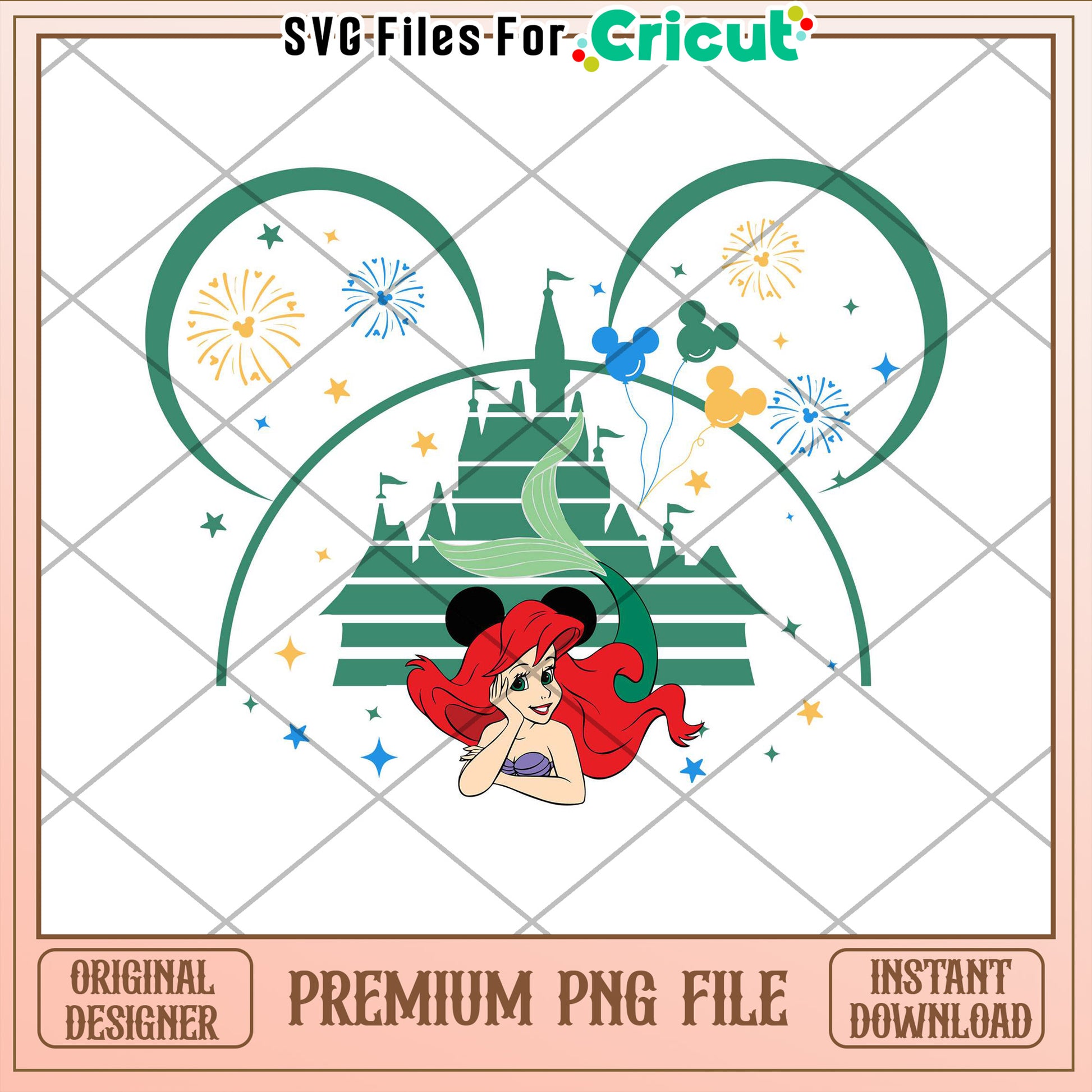 Disneyland Ariel PNG Sublimation