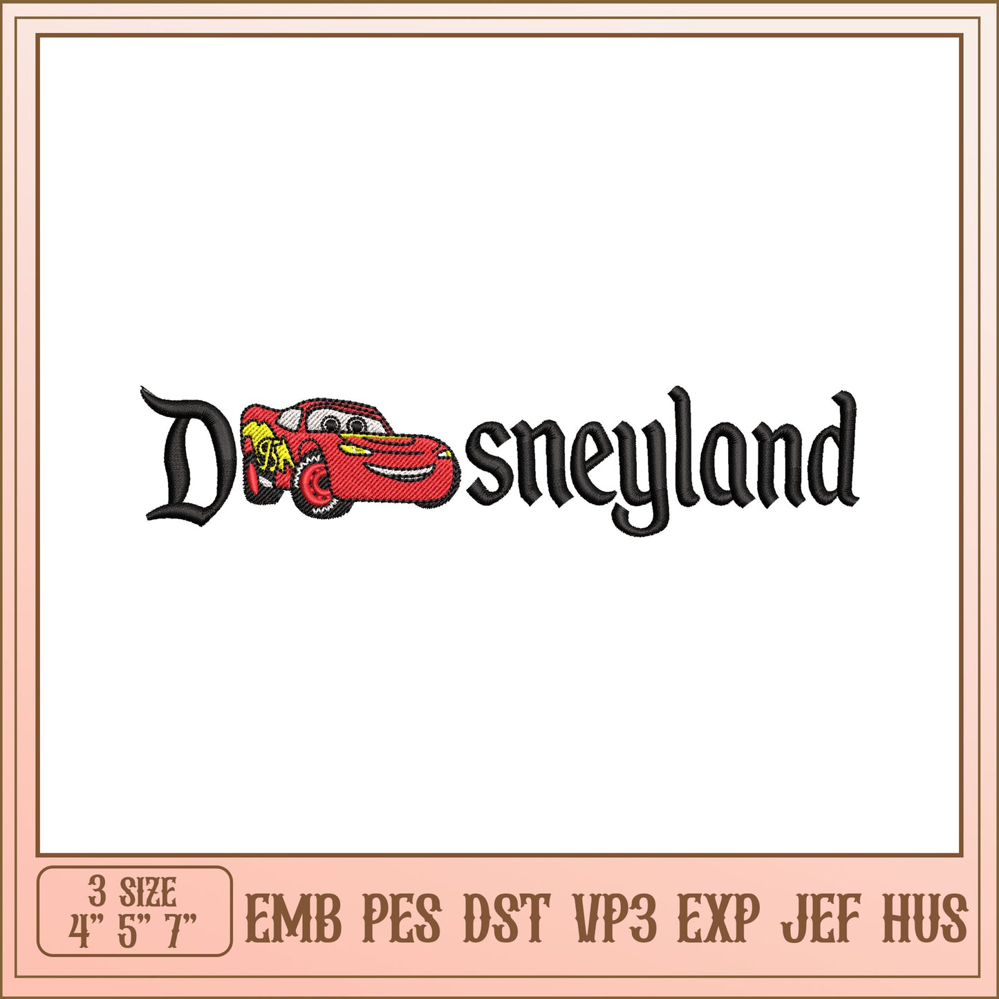 Disneyland Cars Embroidery Design