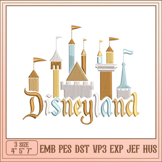 Disneyland Castle Embroidery Design