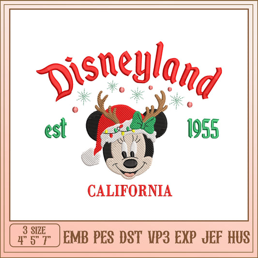 Disneyland Christmas Minnie Embroidery