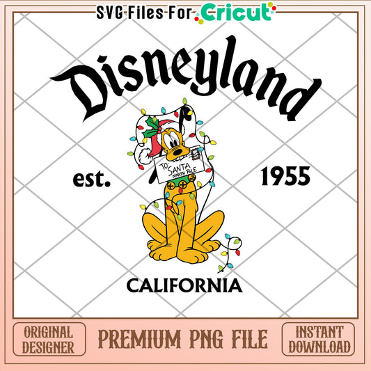 Disneyland Christmas PNG 1955 Pluto Design