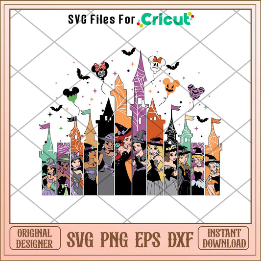 Disneyland Disney Princess Halloween Svg, Disney princess name svg,   digital download