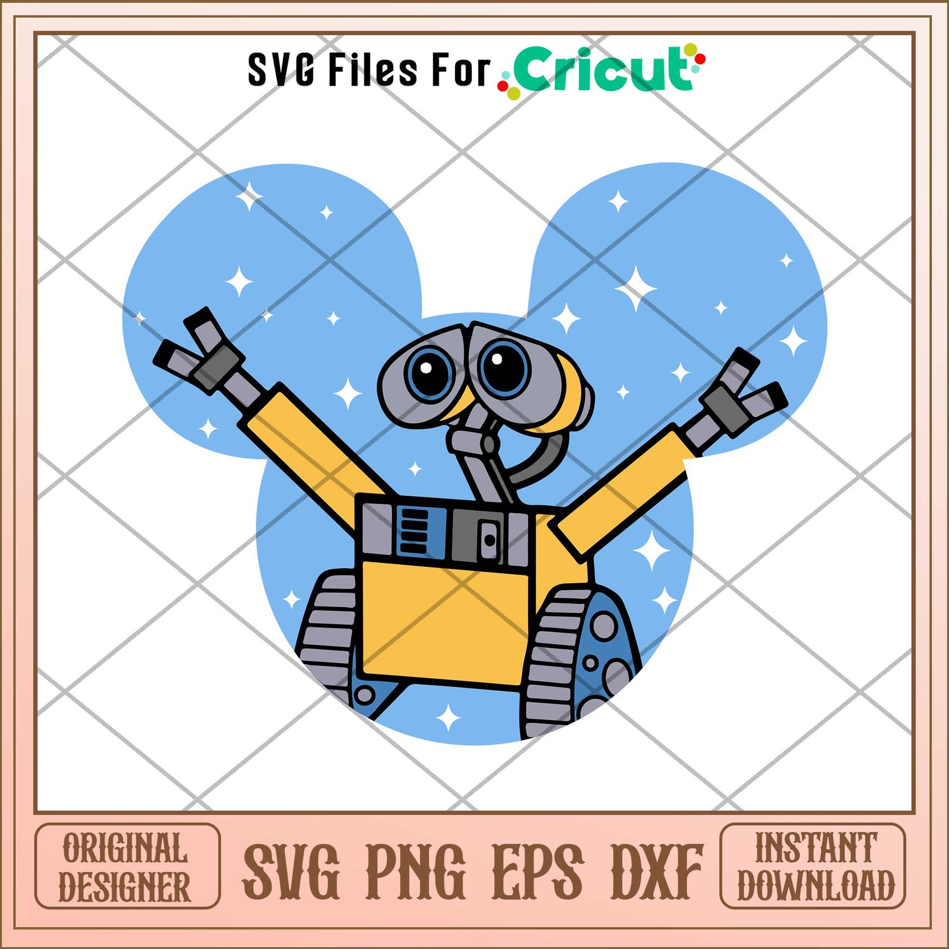 Disneyland Ears Robots know how to love svg, walle svg, digital dowload