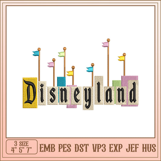 Disneyland Embroidery Design - 3 Sizes