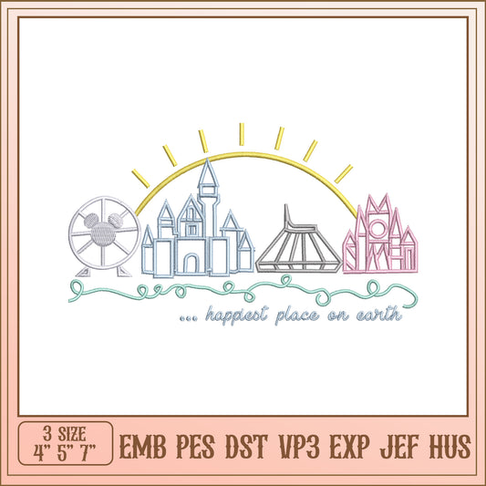 Disneyland Embroidery Design