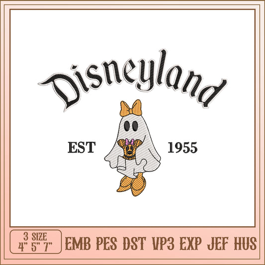 Disneyland Ghost Embroidery Design Vintage Style 1955 3 Sizes