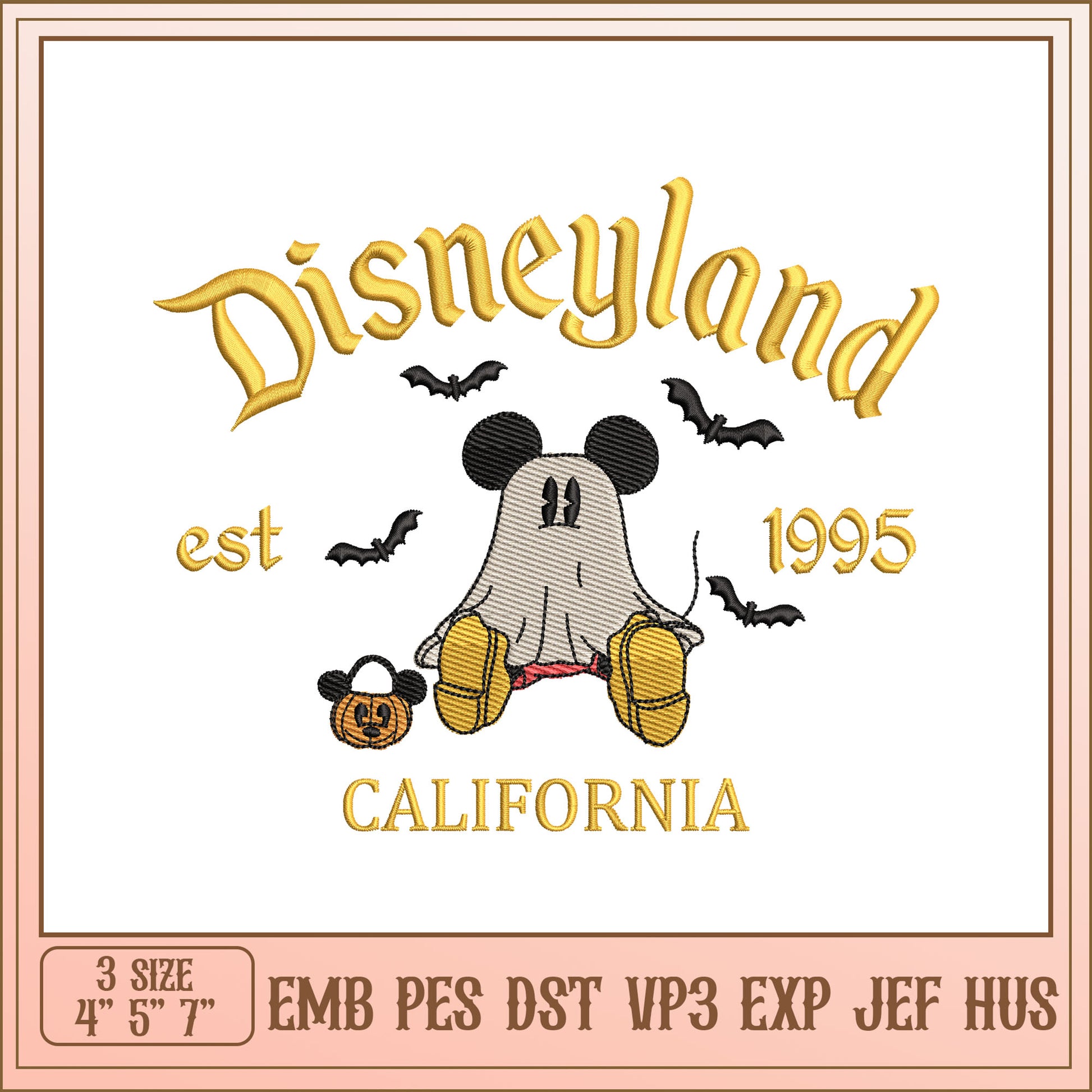 Disneyland Ghost Mickey Embroidery