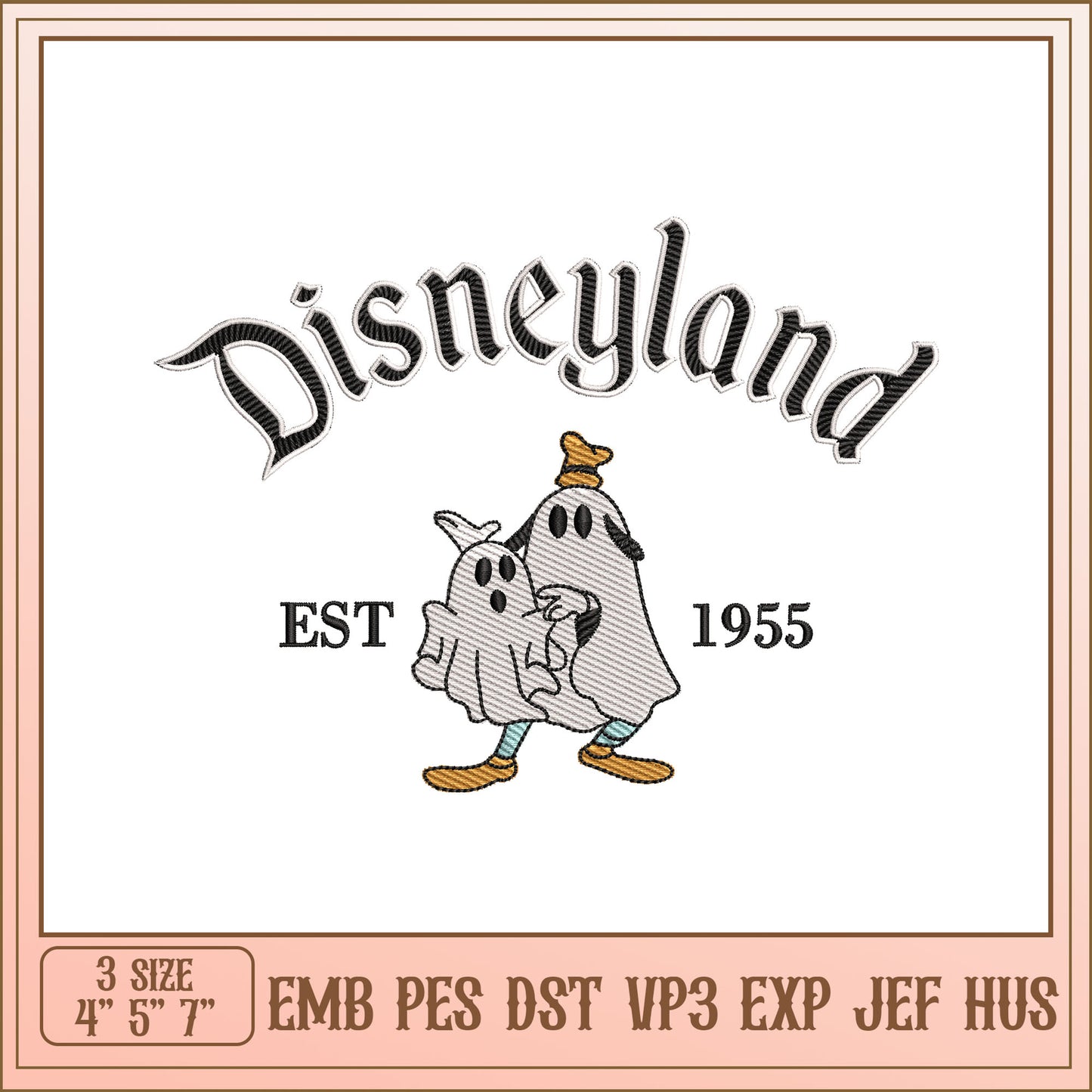 Disneyland Ghosts Embroidery Design