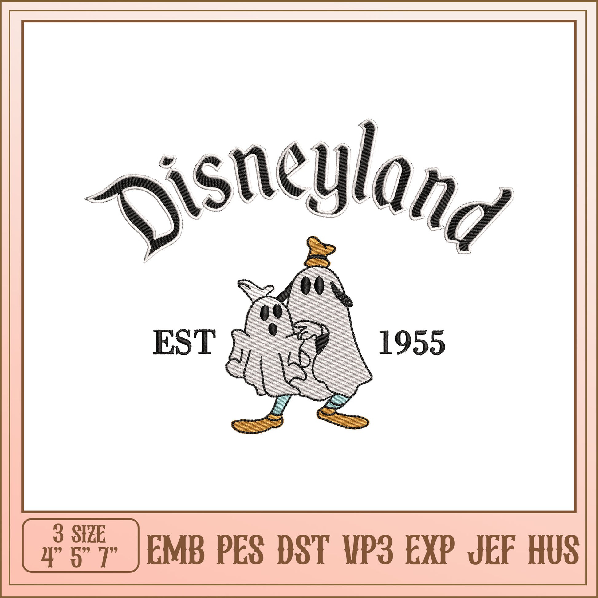 Disneyland Ghosts Embroidery Design