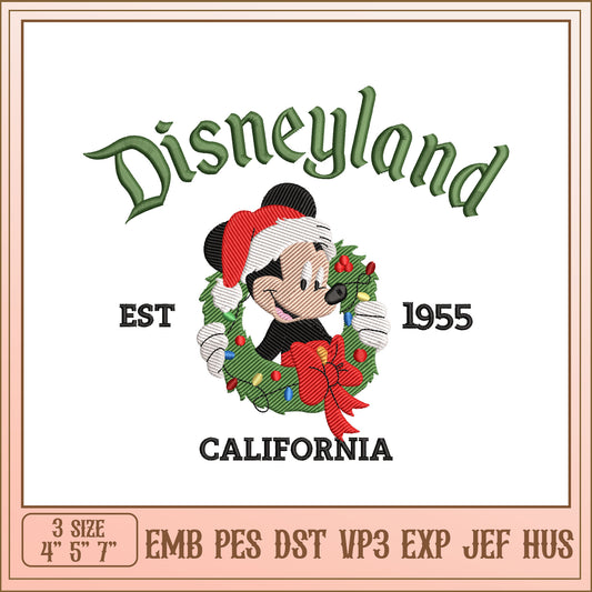 Disneyland Mickey Christmas Embroidery