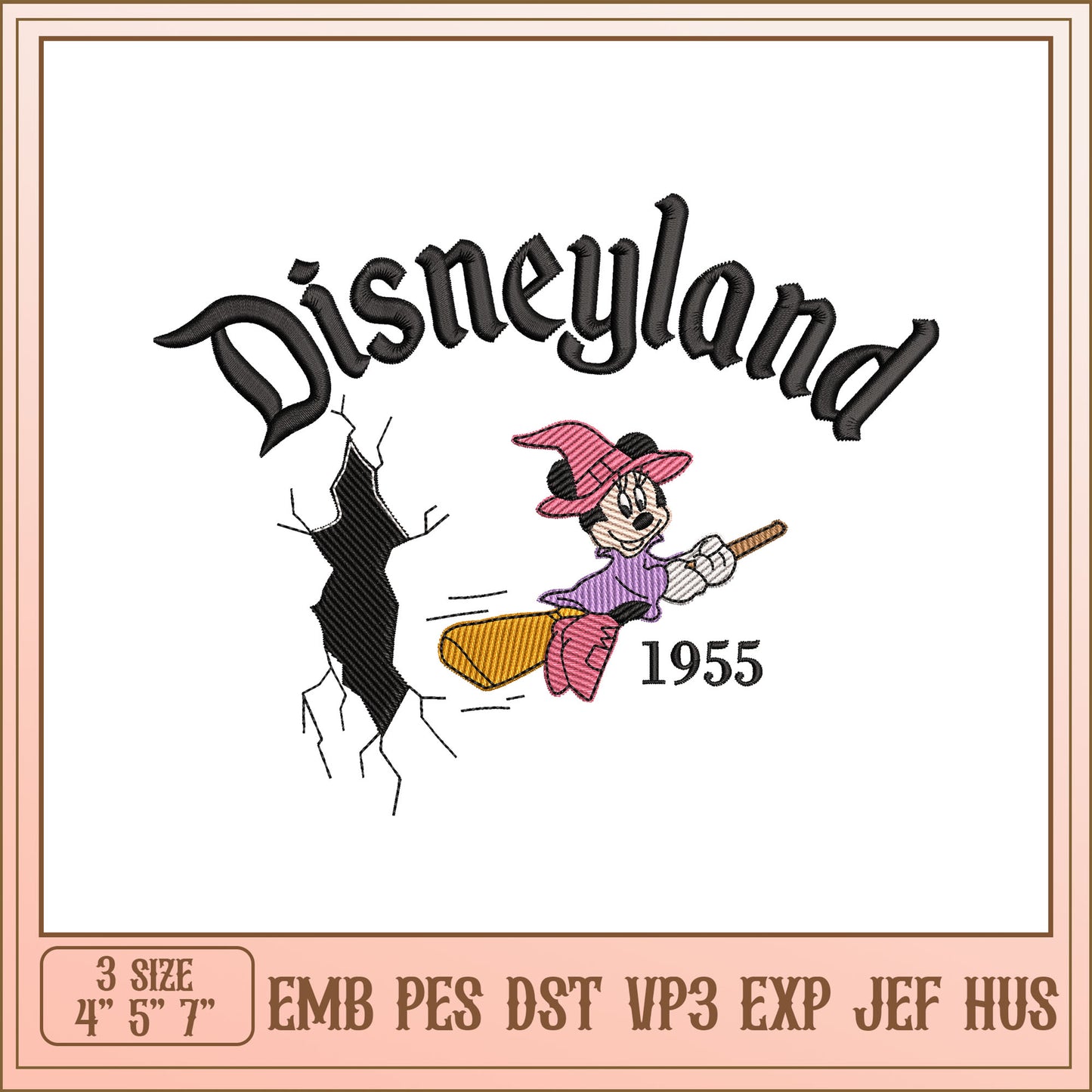 Disneyland Minnie Witch Embroidery
