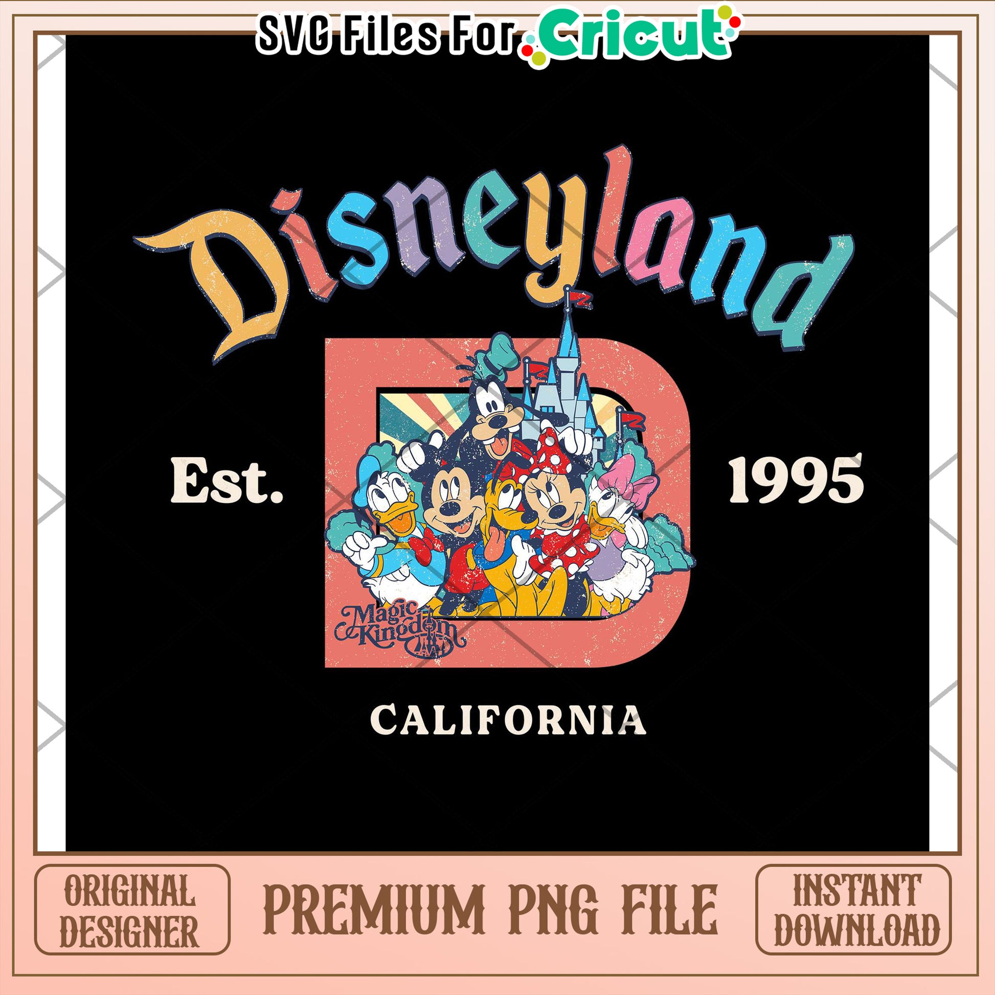 Disneyland PNG 1995 Vintage Design