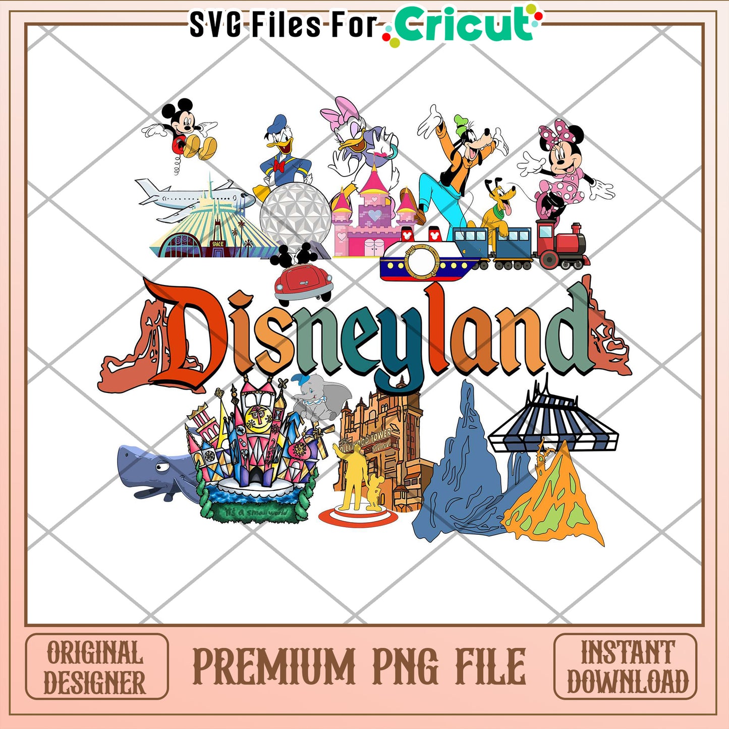 Disneyland PNG Design Cricut File