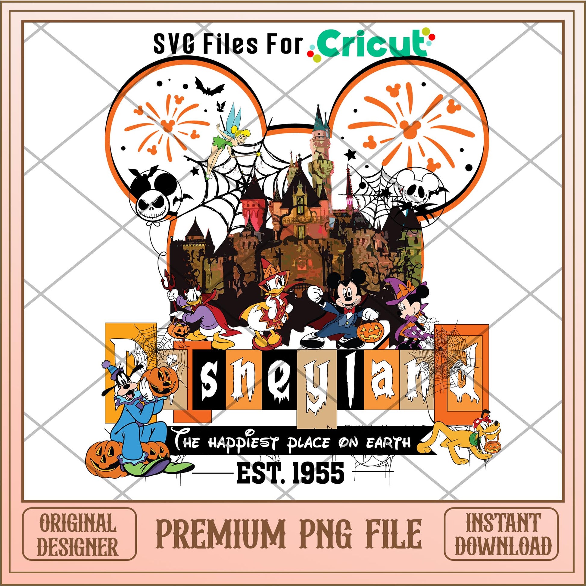 Disneyland The Happiest Place on Earth Est. 1955 png, Disney characters png, Digital Download
