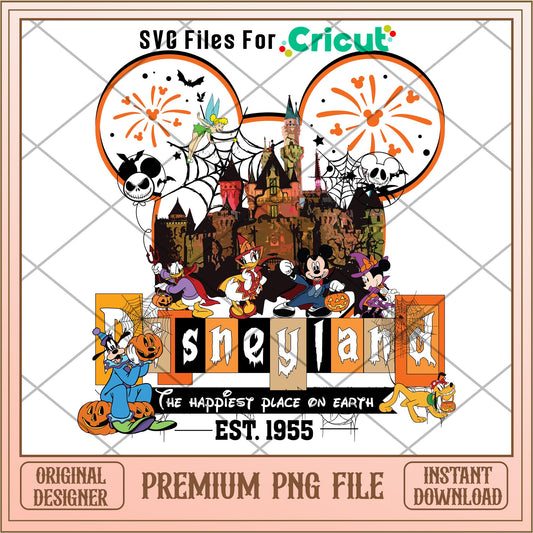 Disneyland The Happiest Place on Earth Est. 1955 png, Disney characters png, Digital Download