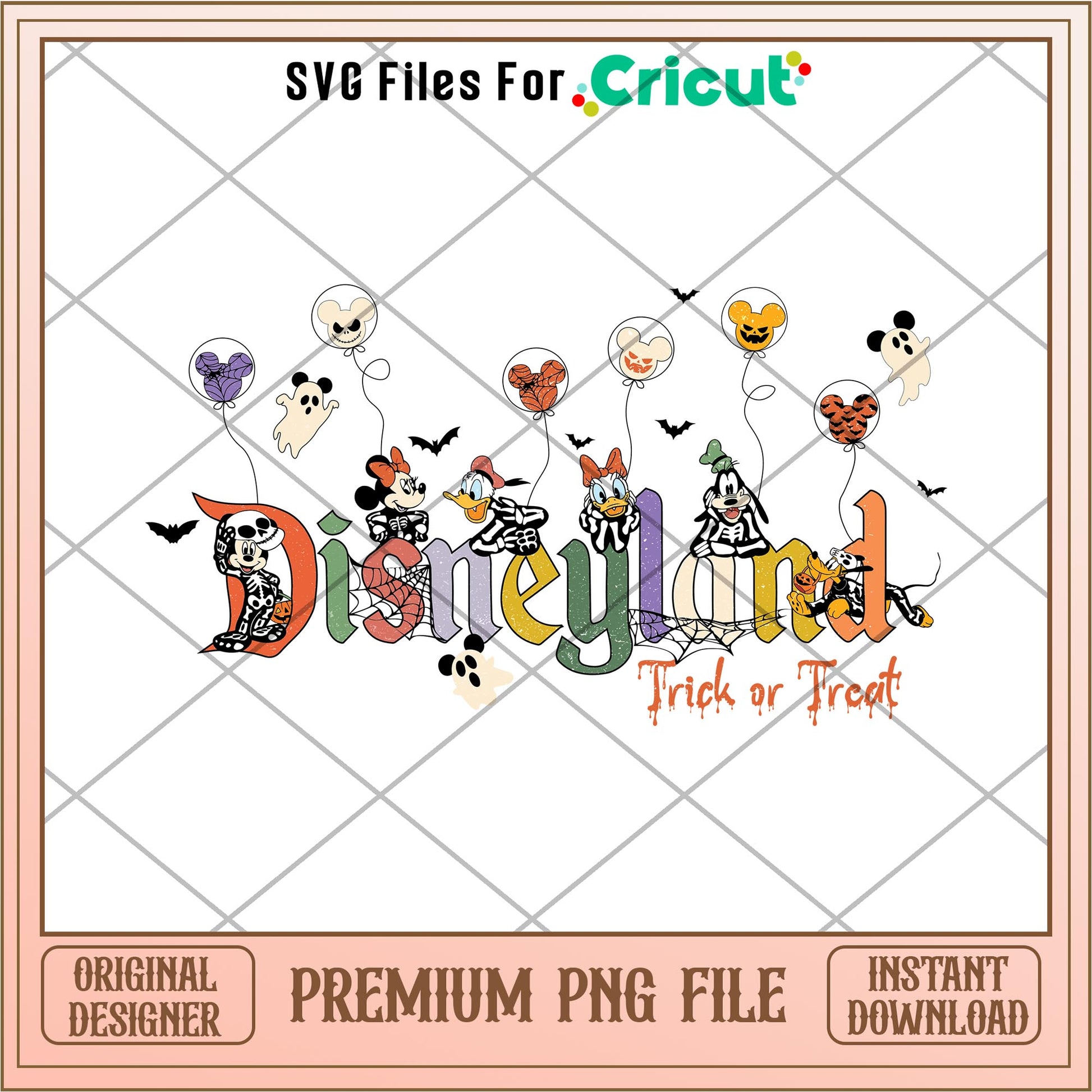 Disneyland Trick or Treat png, Disney characters png, Digital Download