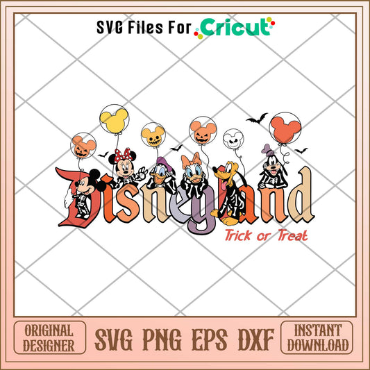 Disneyland Trick or treat mickey mouse halloween svg, Disney characters svg, Digital Download