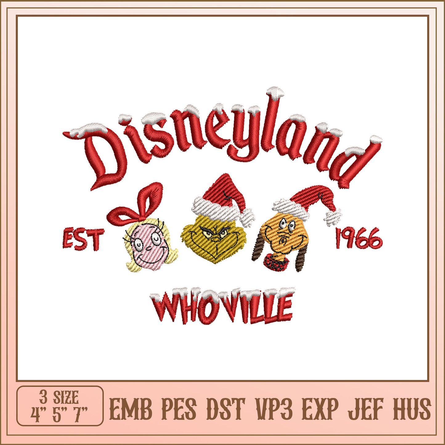 Disneyland Whoville Christmas Embroidery