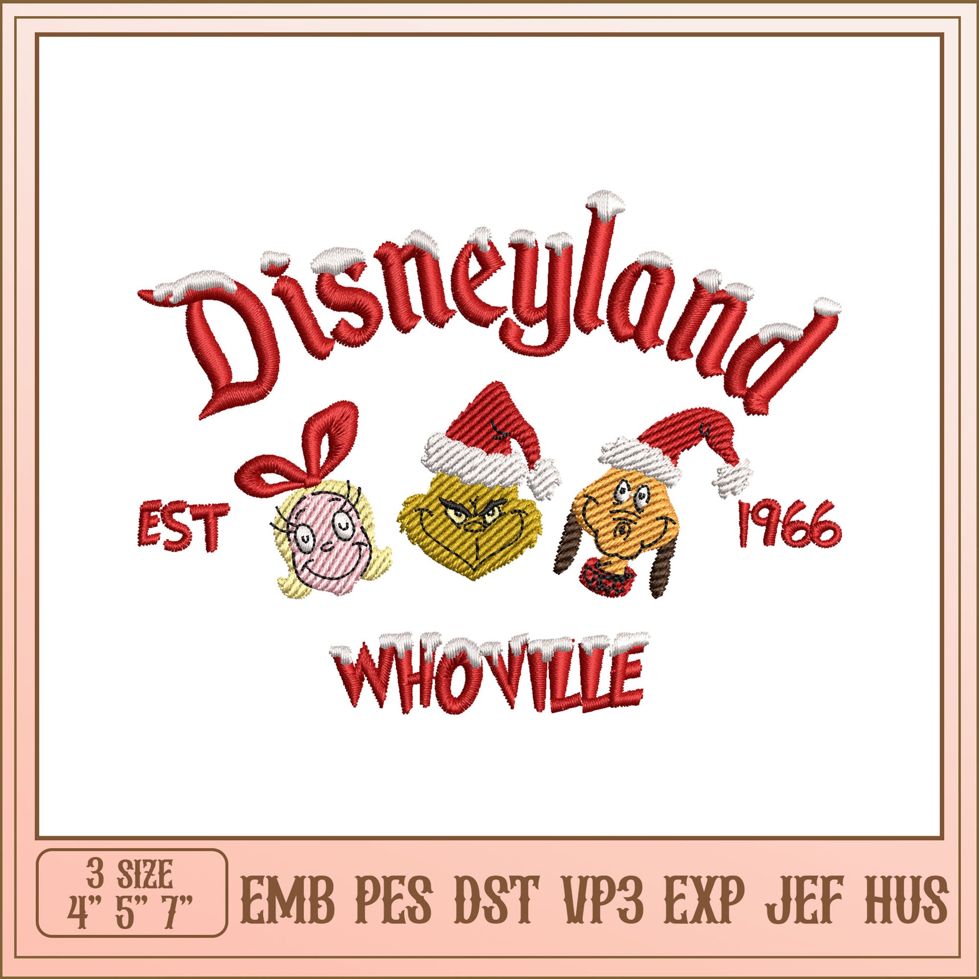 Disneyland Whoville Christmas Embroidery