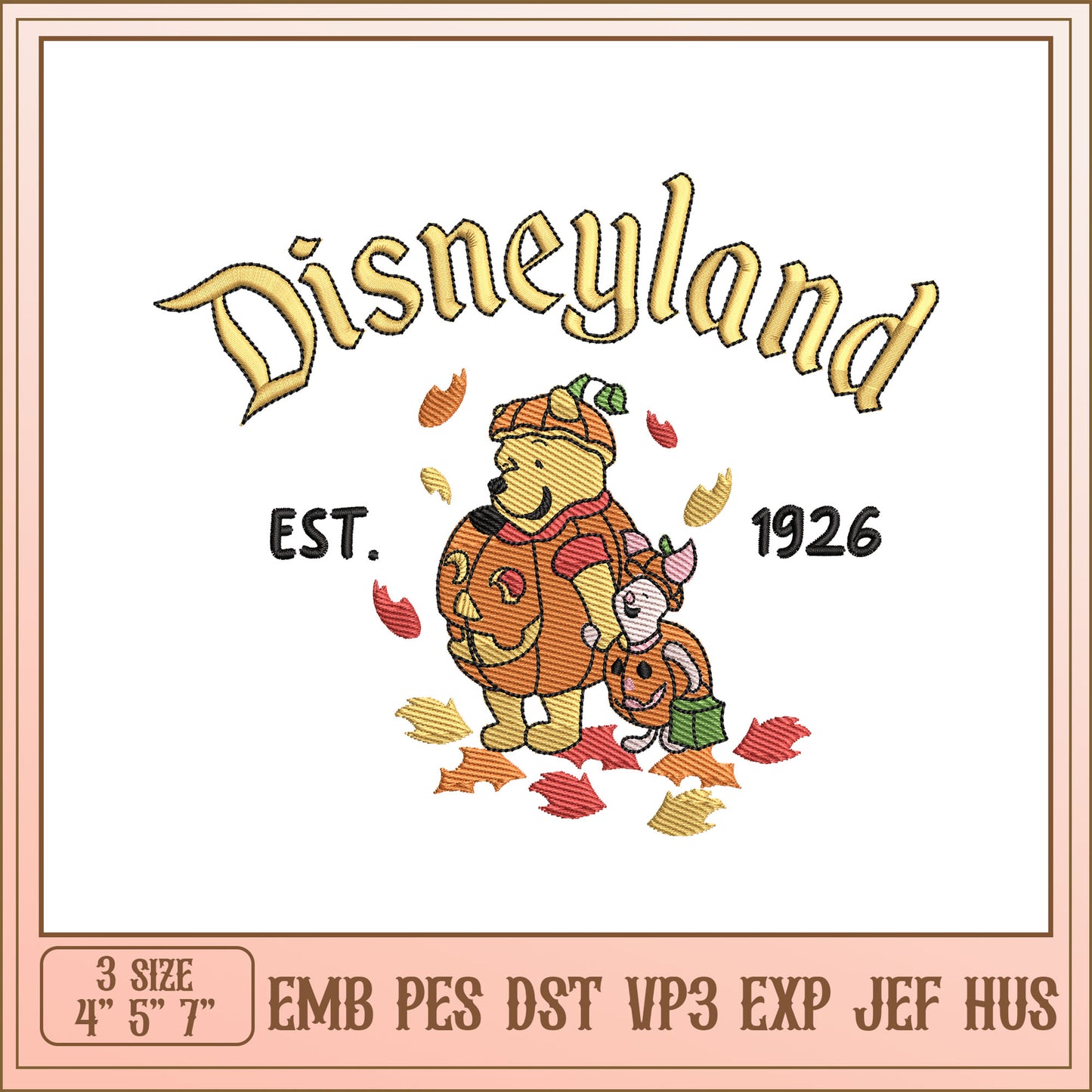 Disneyland Winnie the Pooh Halloween Embroidery
