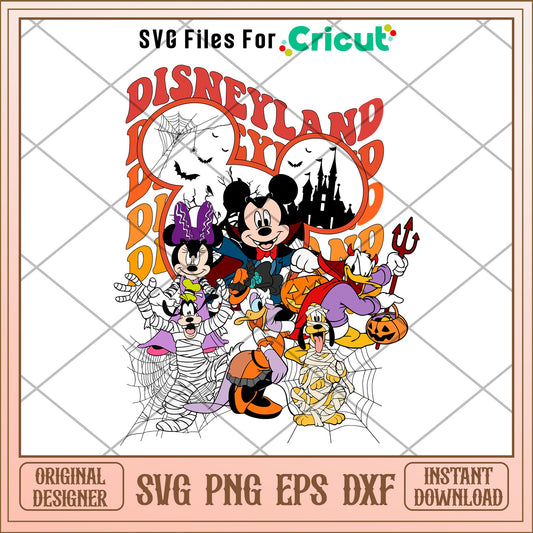 Disneyland mouse and friends Halloween svg, Disney characters svg, Digital Download