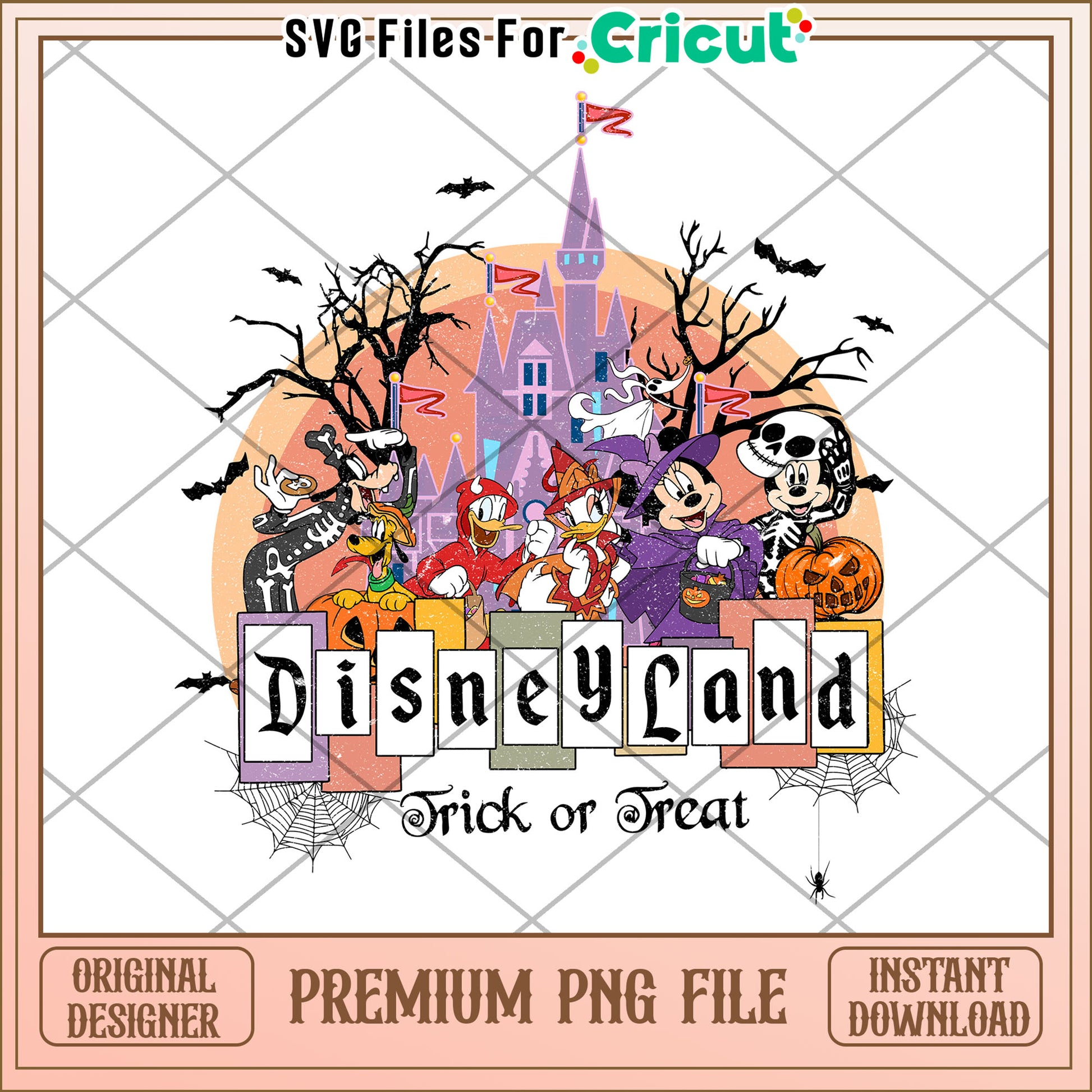 Disney land trick or treat png, halloween​ cartoons png, halloween decor png