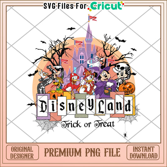 Disney land trick or treat png, halloween​ cartoons png, halloween decor png