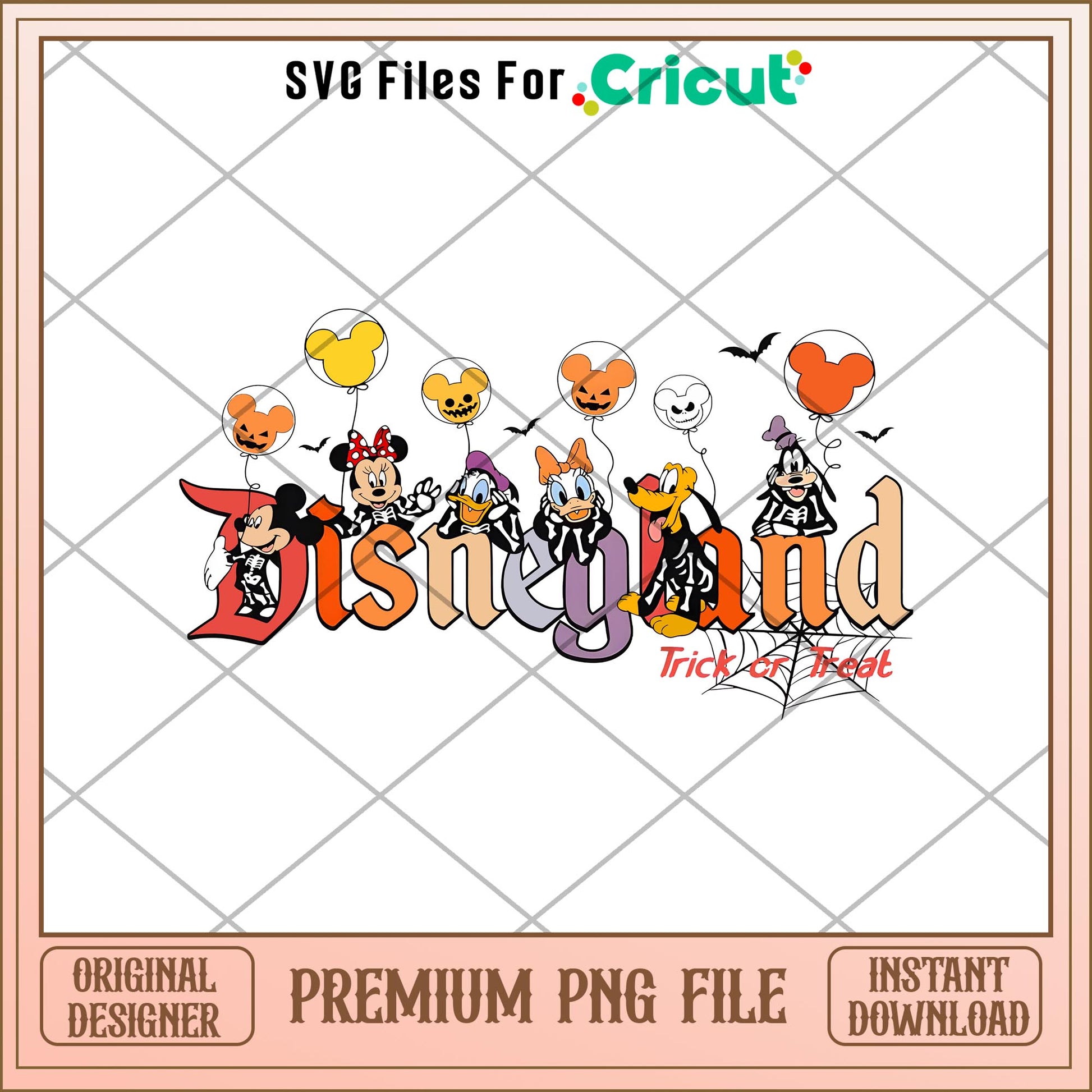 Disneylan trick or treat Mickey And Friends Skeleton Png, Disney characters png, Digital Download