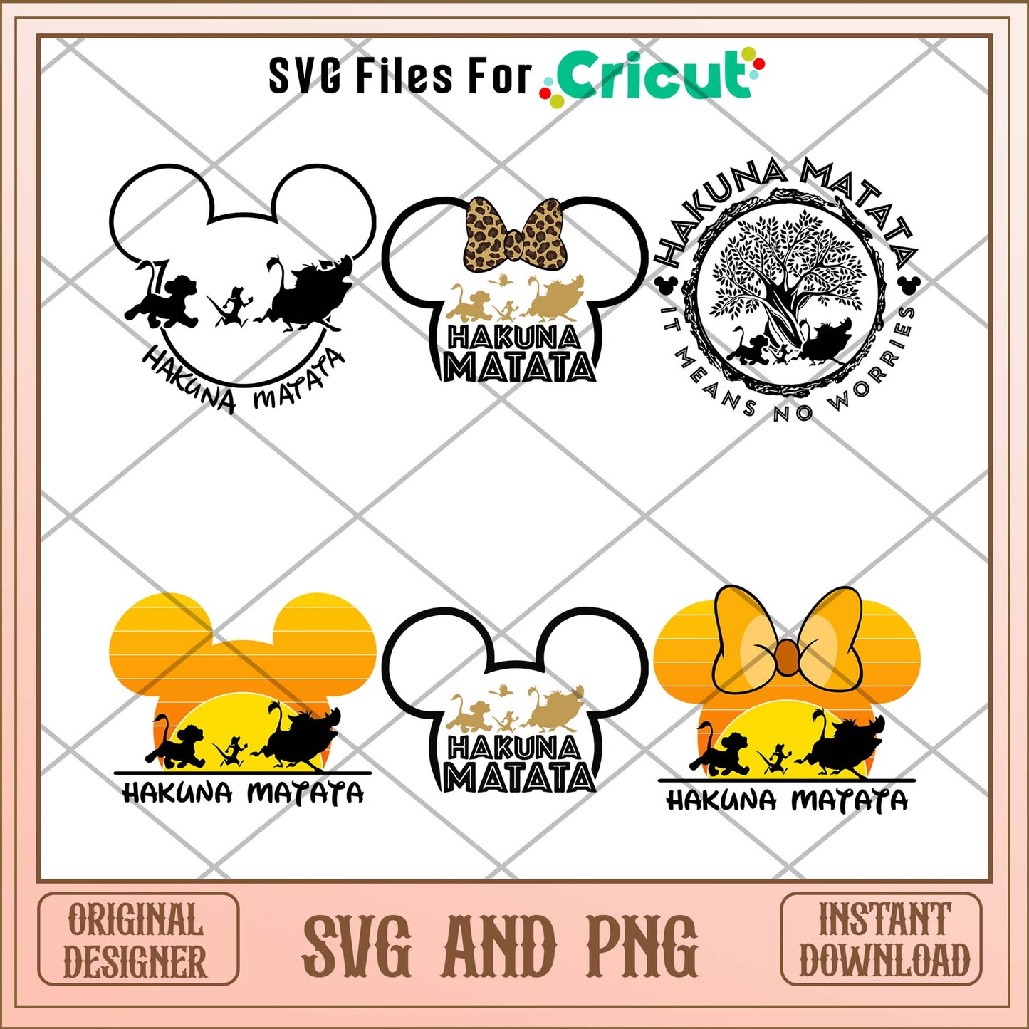 Disney Mickey head hakuna matata svg bundle