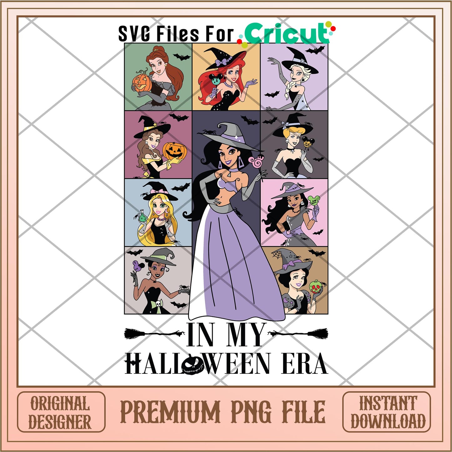 Disney princess In My Halloween Era png, Disney princess name png,   digital download