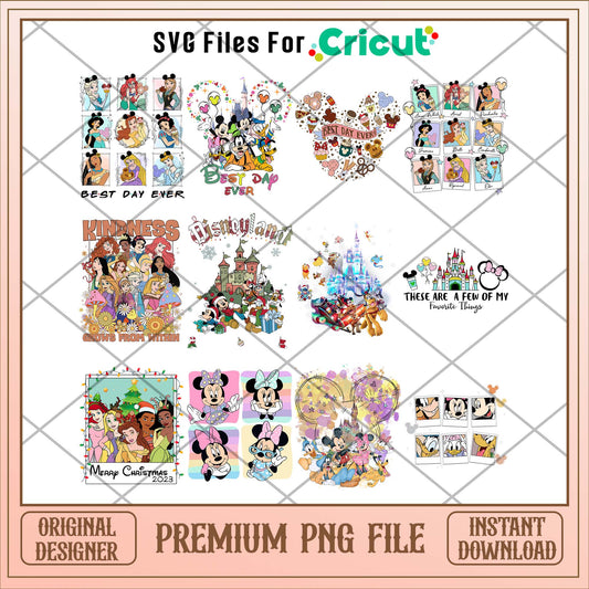 Disneyland Mickey and princess png bundle