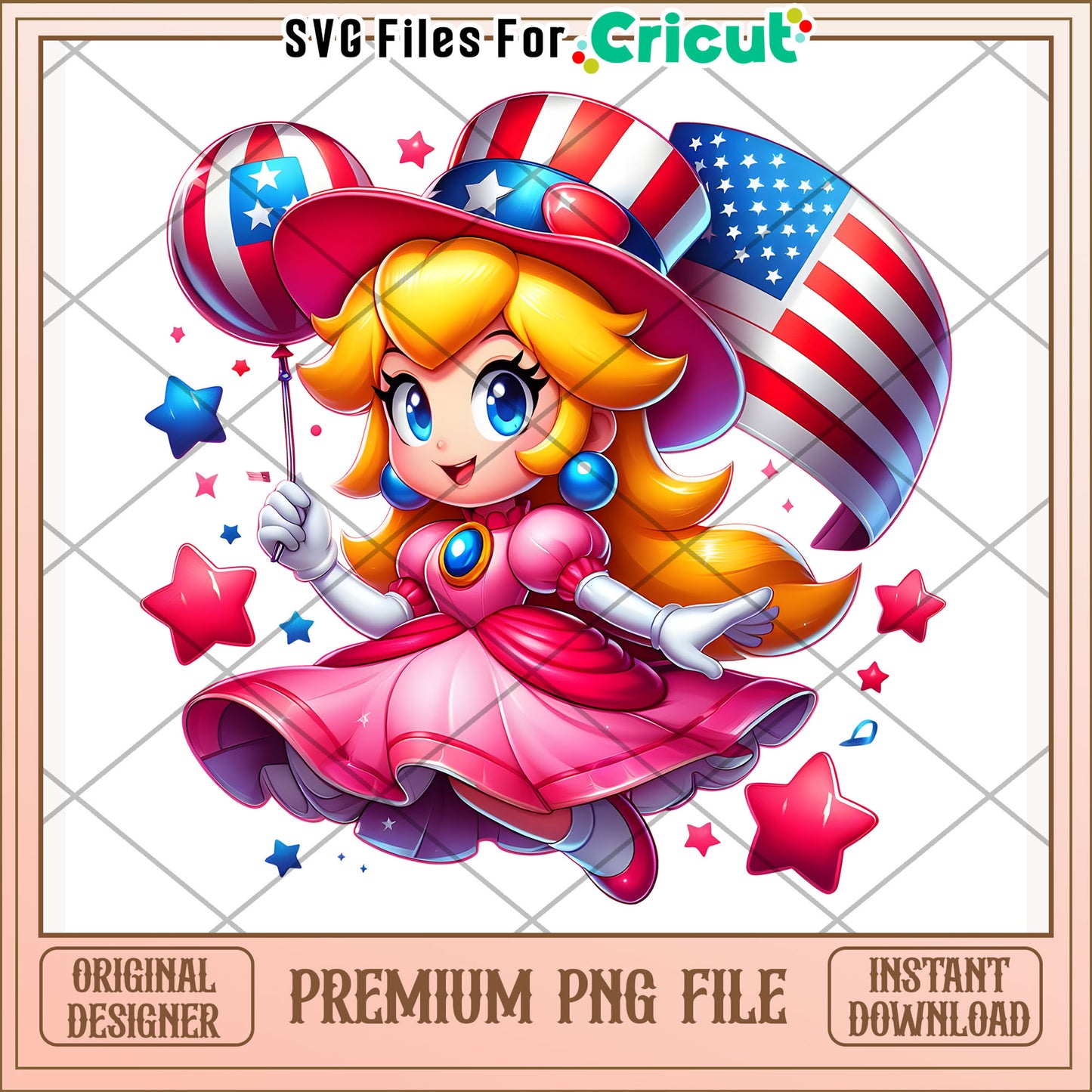Disney princess cute character png, independence day png, 4th of july png