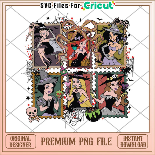 Disney princess halloween png, halloween costumes png, spooky halloween png