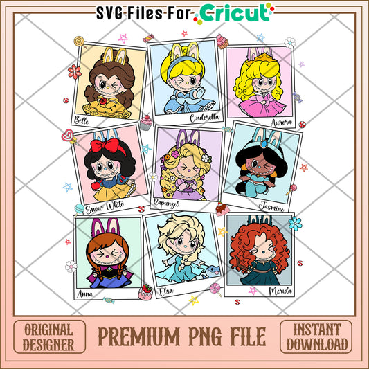 Disney princess labubu png, labubu dolls png, popmart labubu png