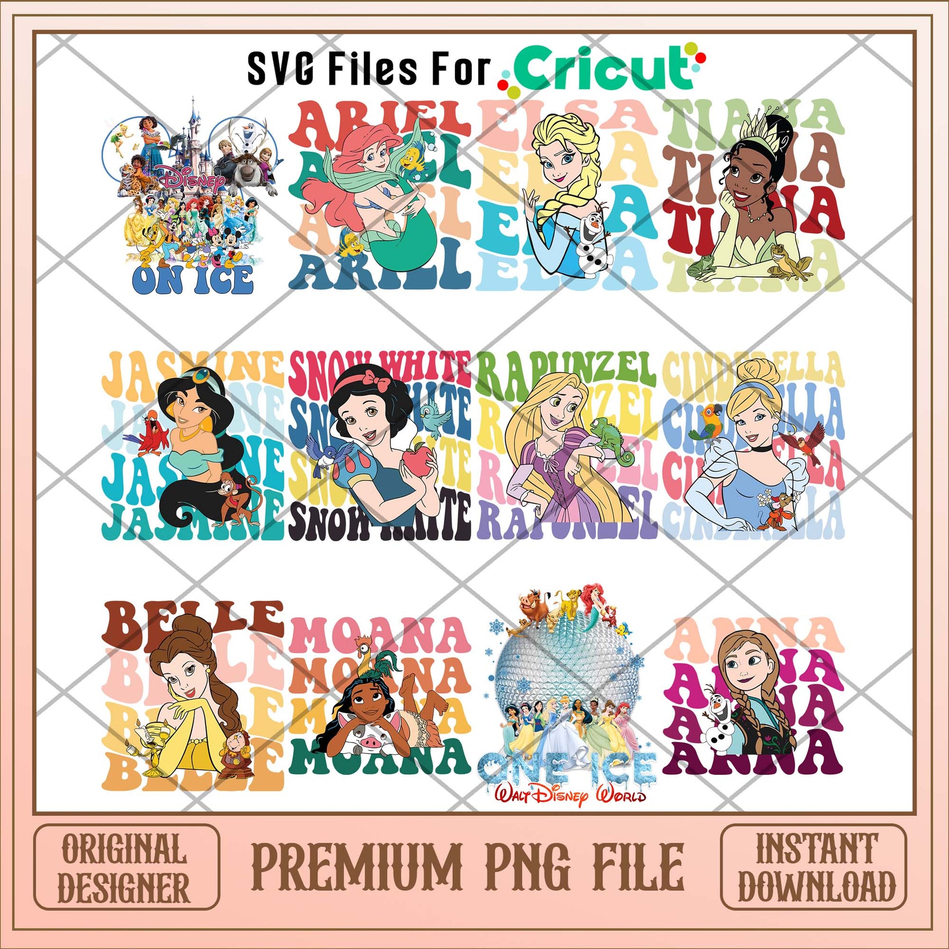 Disney princess characters png bundle