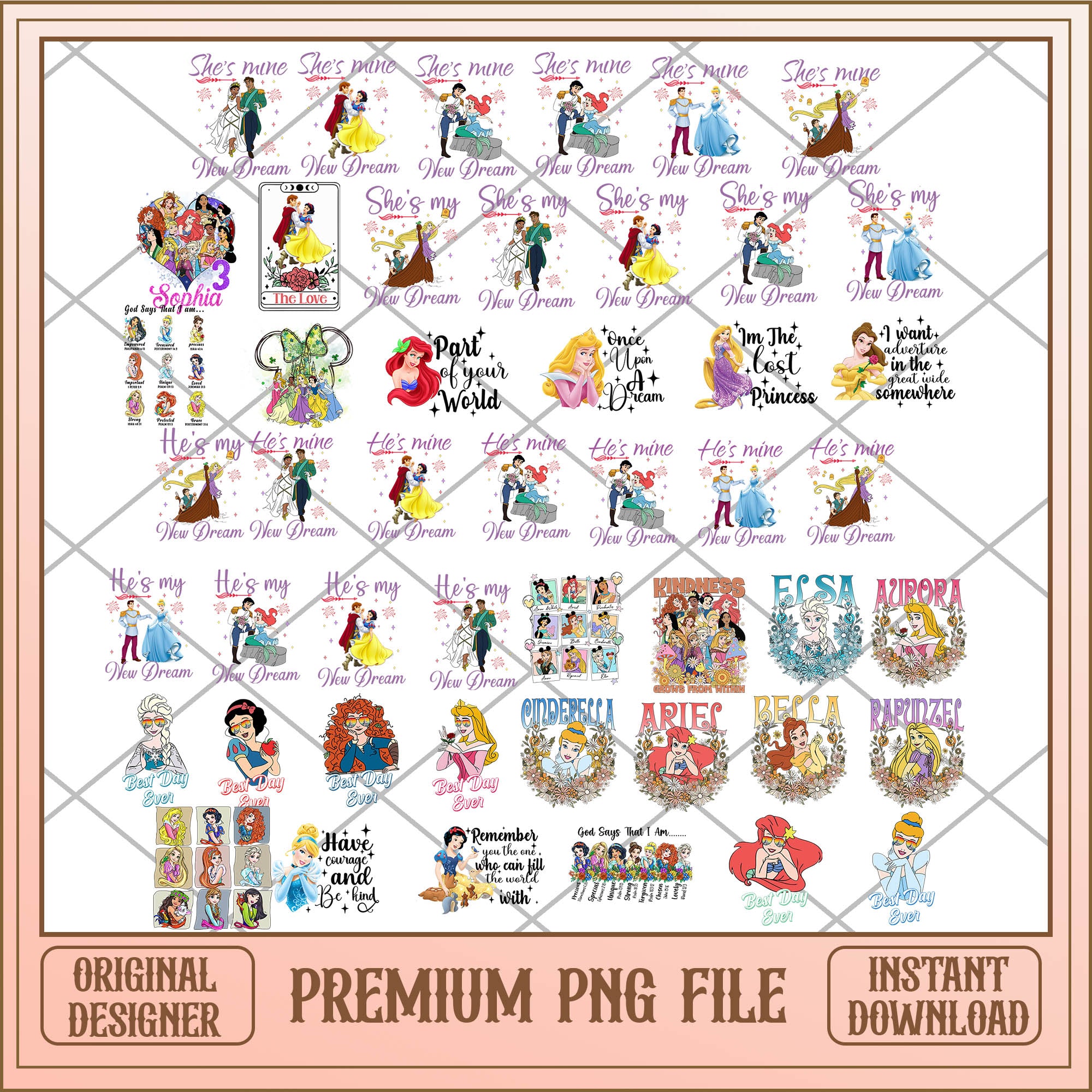 Disney princess world PNG bundle, disney svg – svg files for cricut