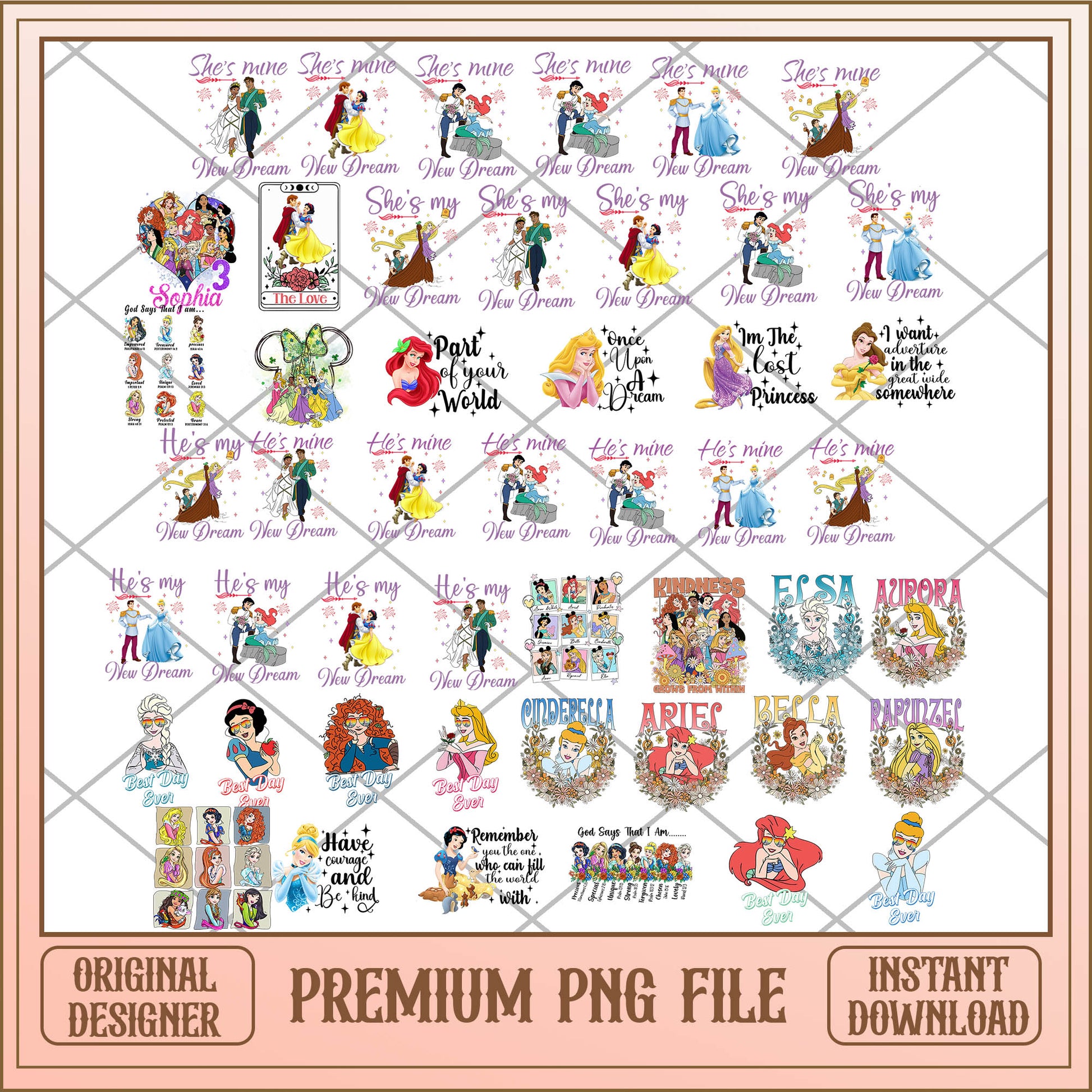 Disney princess world PNG bundle