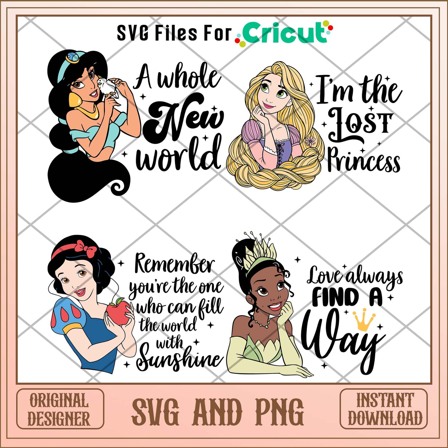 Disney princess sayings svg bundle ver 2