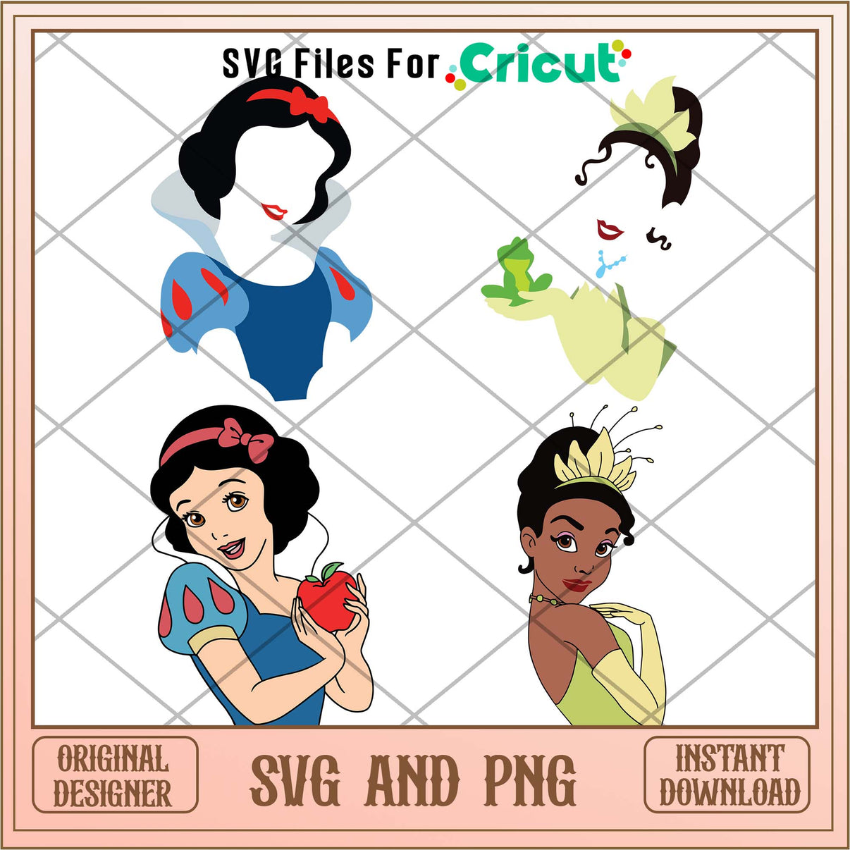 Disney princess characters svg bundle ver 3 – svg files for cricut