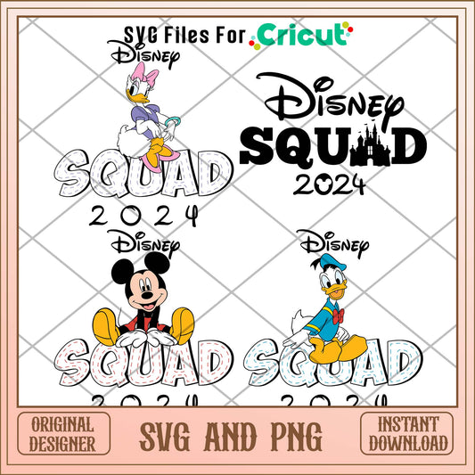 Disney characters squad 2024 svg bundle 