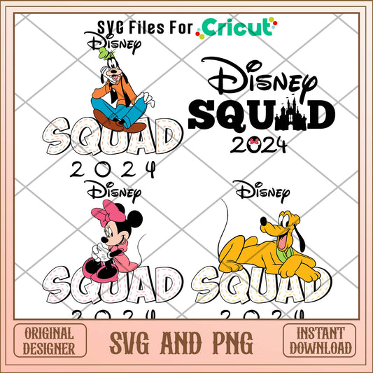 Disney characters squad 2024 svg bundle ver 2