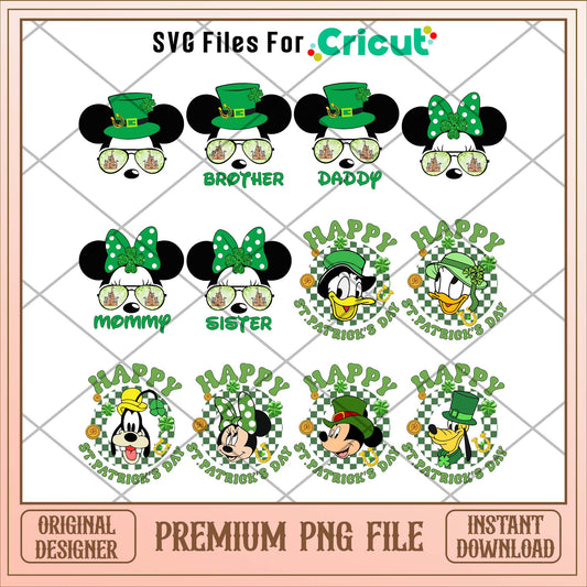 Disney Mickey and friends St Patrick's Day PNG Bundle