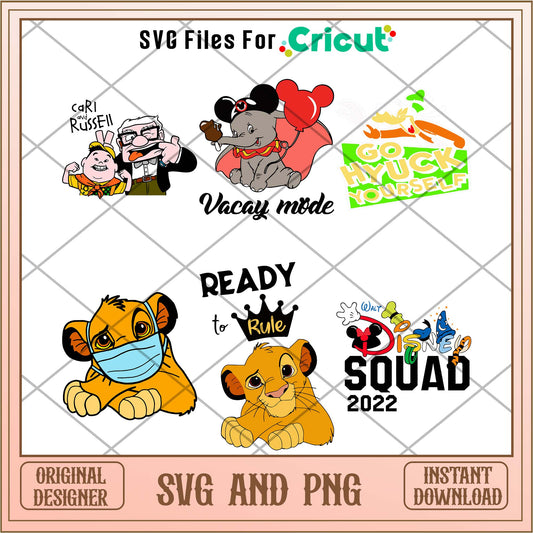 Disney cute characters svg bundle