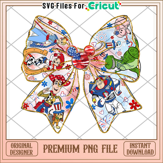 Disney toy story characters png,  happy 4th of july png, red white and blue png