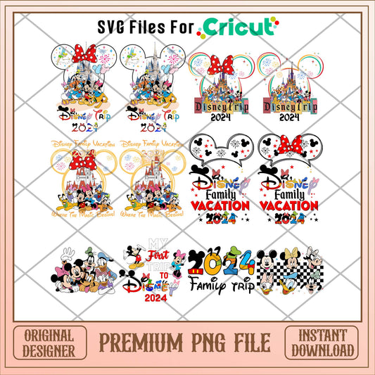 Disney trip Mickey heads 2024 png bundle 